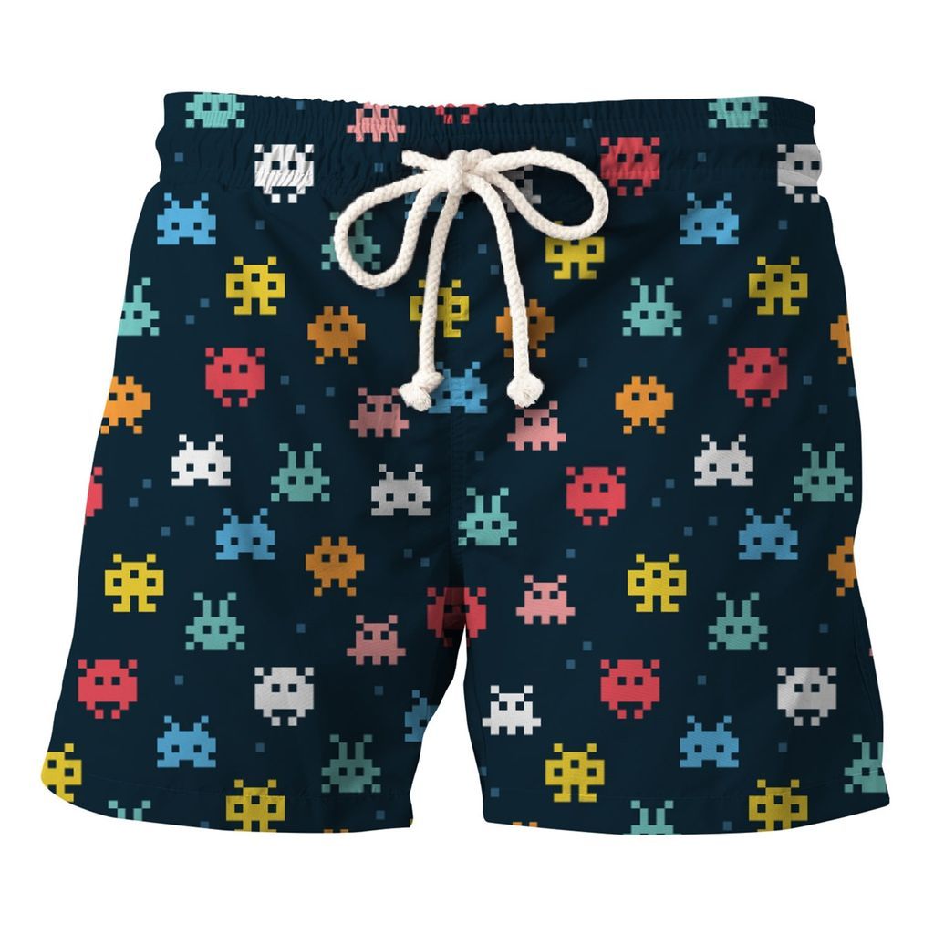 Men's Space Invaders Shorts Extra Small Aloha From Deer