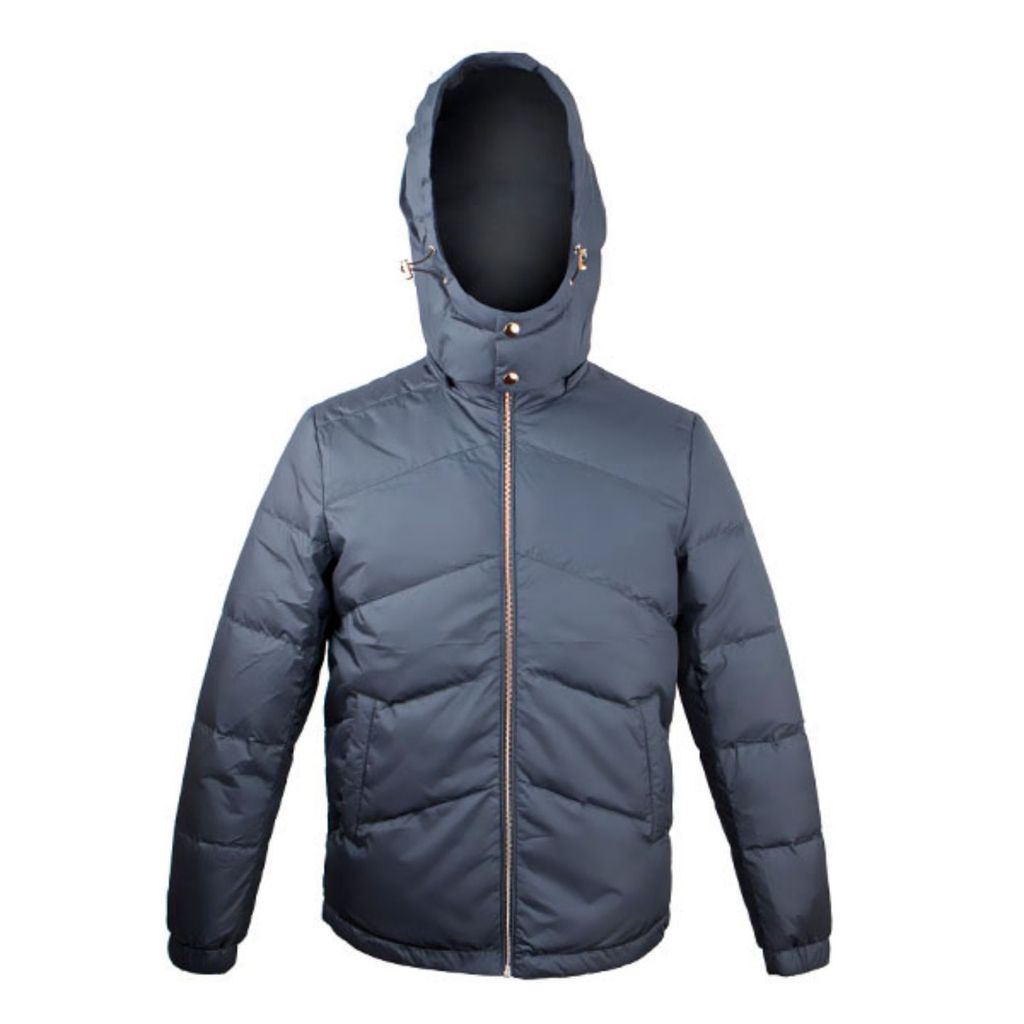 Men's Warrington Padded Jacket With Detachable Hood - Blue Small DAVID WEJ