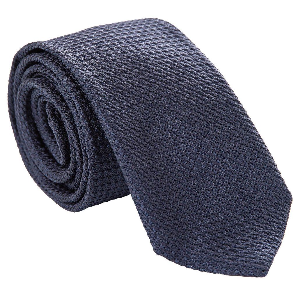 Men's Ducale - Silk Grenadine Tie - Navy Blue Xl One Size Elizabetta