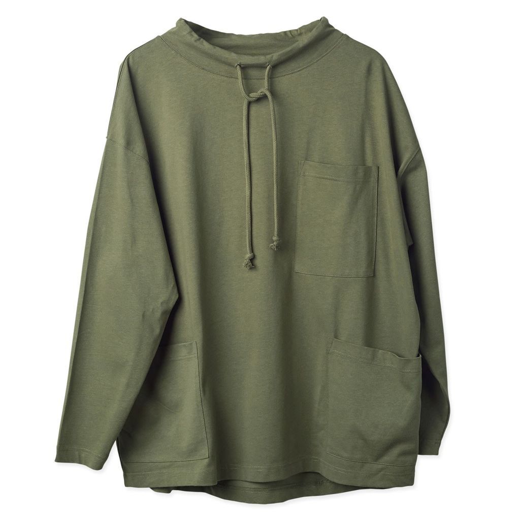 Men's The 3032 Tie Neck Smock - Army Green Small Uskees