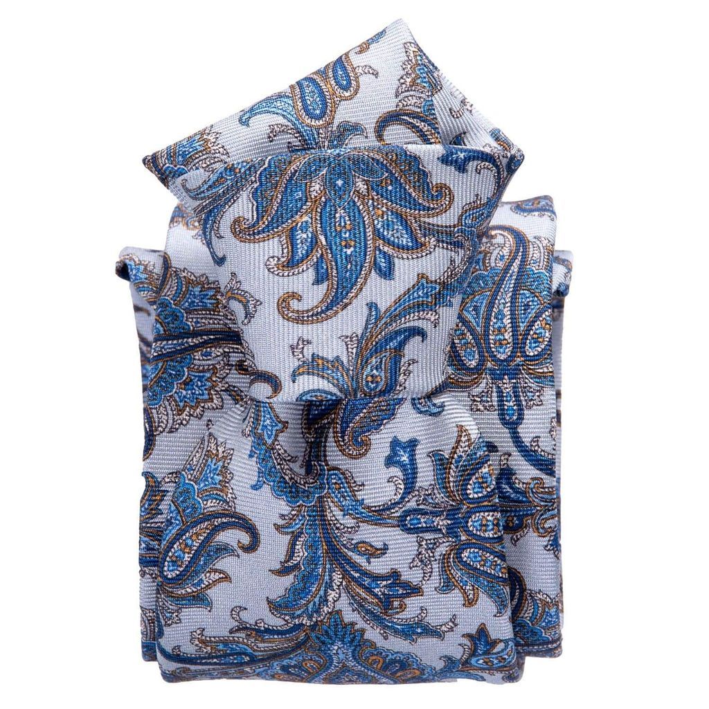 Men's Firenze - Printed Silk Tie - Blue One Size Elizabetta