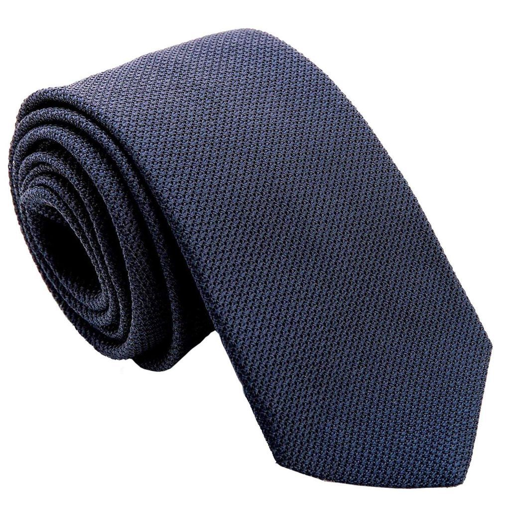 Men's Blue Cavour - Silk Grenadine Tie - Dark Navy Xl One Size Elizabetta