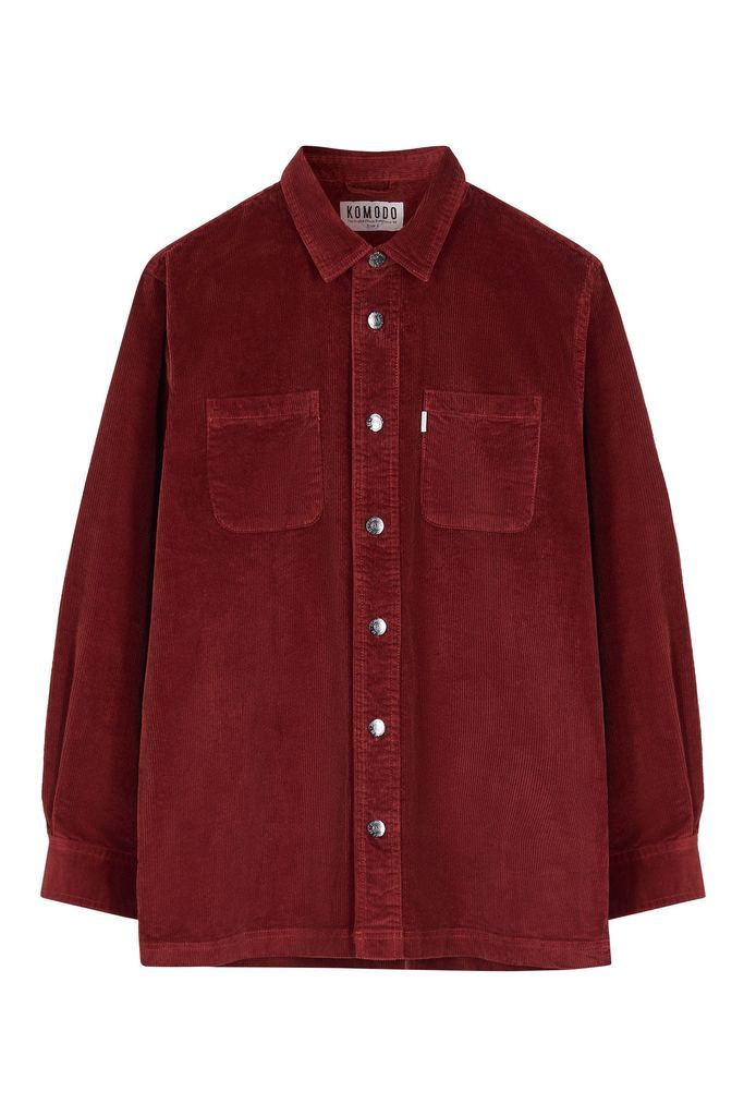 Red Jean - Mens Organic Cotton Cord Overshirt Cherry Small KOMODO
