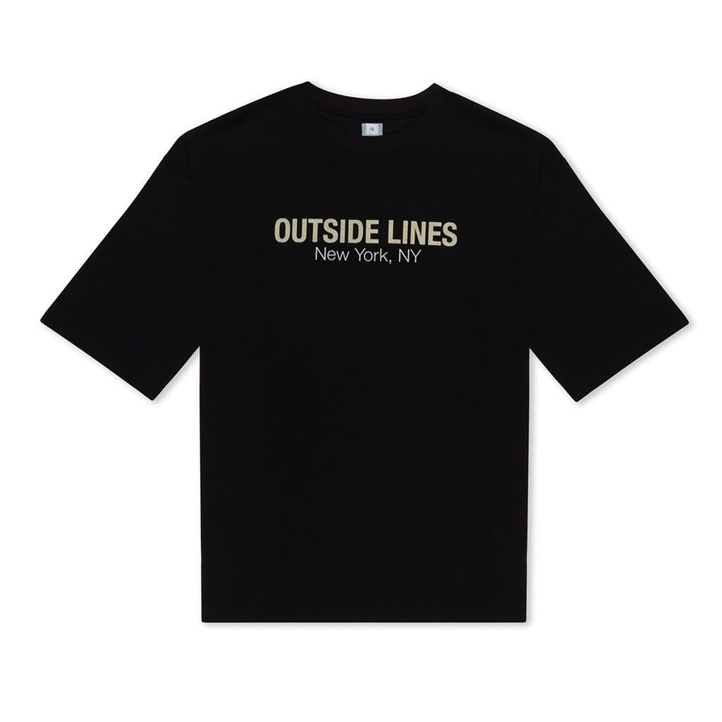 Men's Black Geo Tee - Ny Small òL Outside Lines