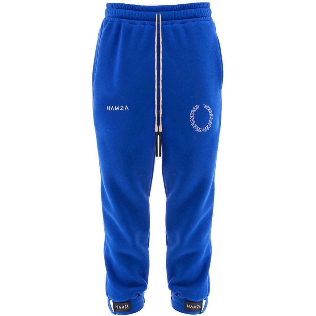 Royal Embroidered Blue Men's Joggers Small Hamza
