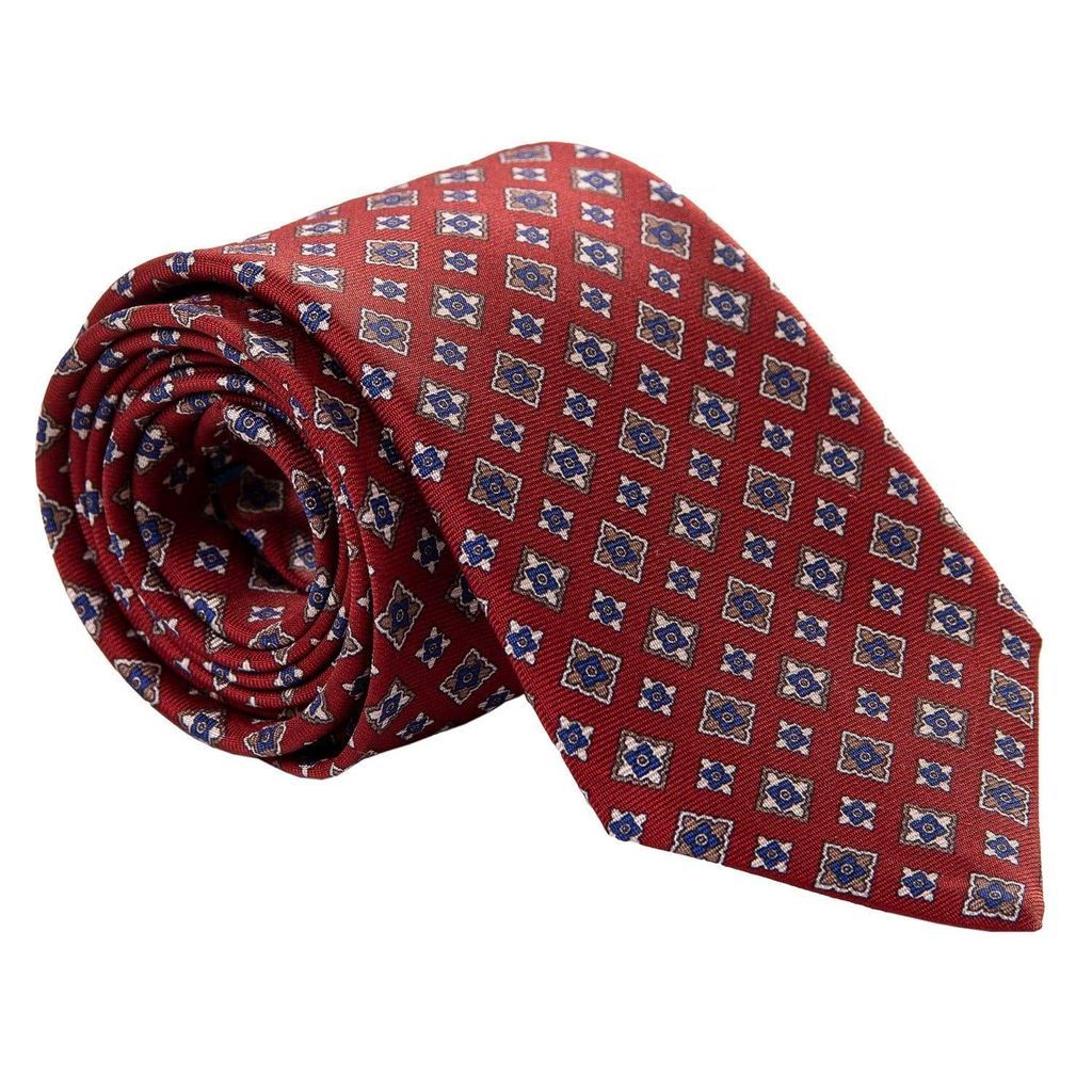 Men's Red Empoli - Printed Silk Tie - Garnet Xl One Size Elizabetta