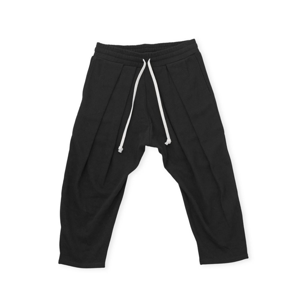 Men's Black Double Pleated Sweatpants Small Bradford Row