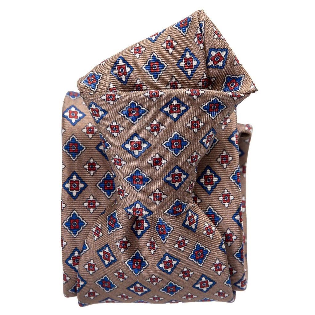 Men's Brown Empoli - Printed Silk Tie - Sandrift One Size Elizabetta