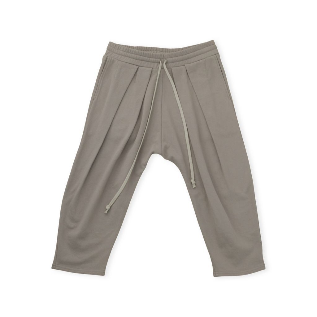 Men's Double Pleated Sweatpants -Stone Grey Small Bradford Row