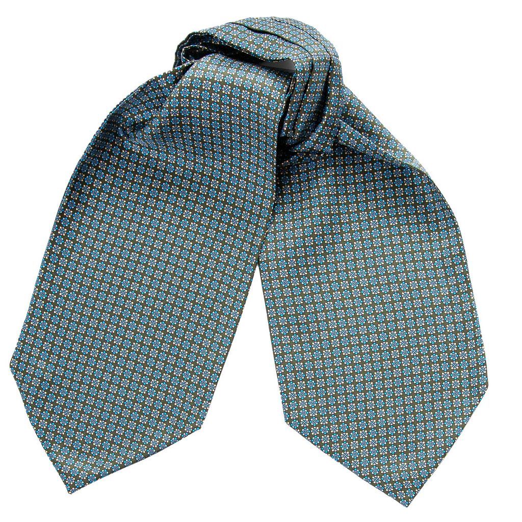 Men's Green Palermo - Olive Silk Ascot Cravat Tie One Size Elizabetta