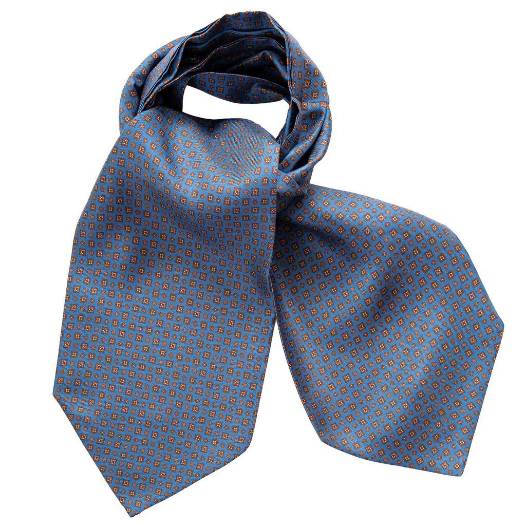 Men's Blue / Brown Navona - Blu Silk Ascot Cravat Tie One Size Elizabetta