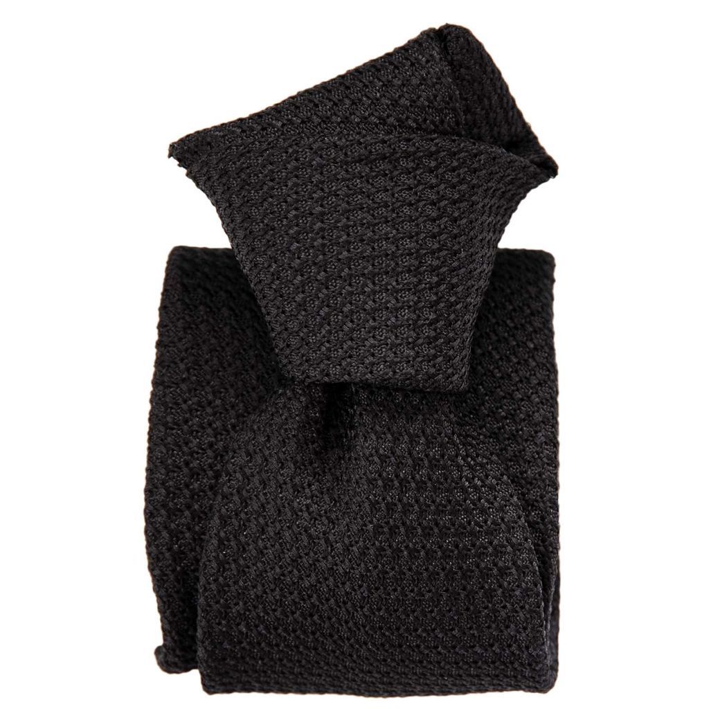 Men's Ducale - Silk Grenadine Tie - Black One Size Elizabetta