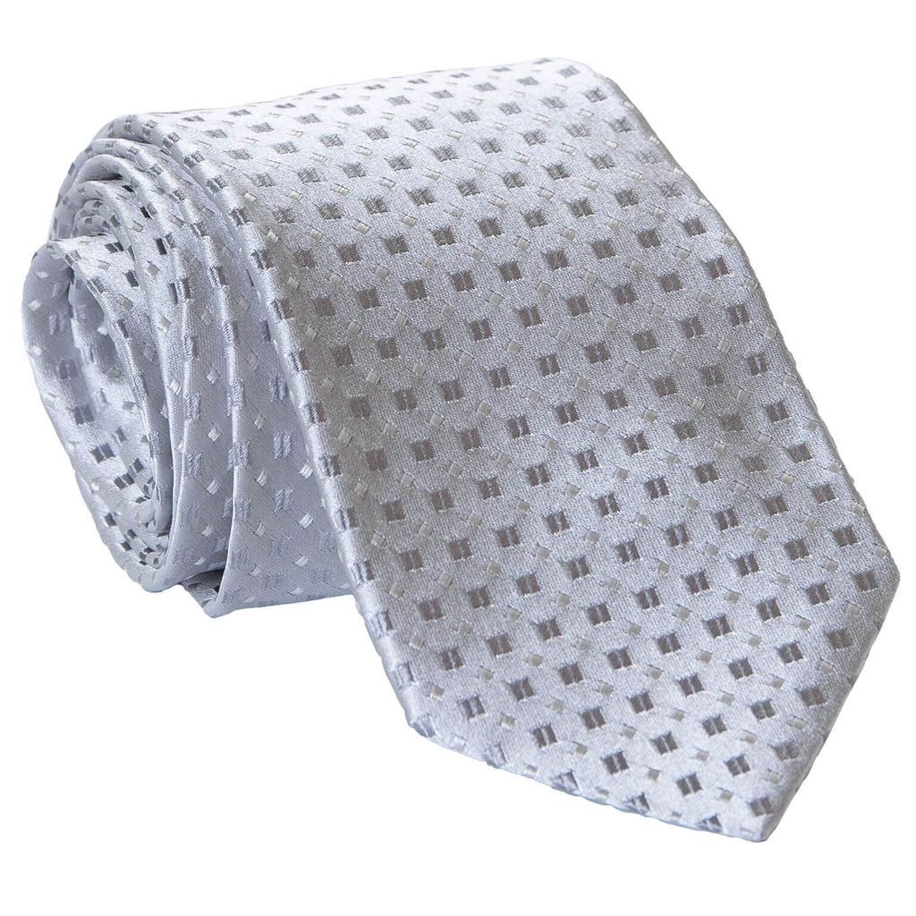 Men's Prosecco - Silver Xl Silk Jacquard Tie One Size Elizabetta