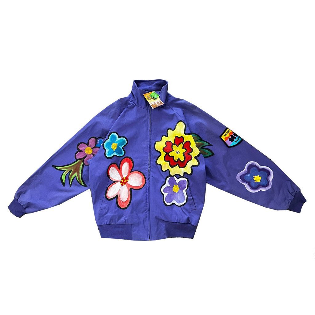 Men's Purple Floral Vintage Jacket M/L Quillattire
