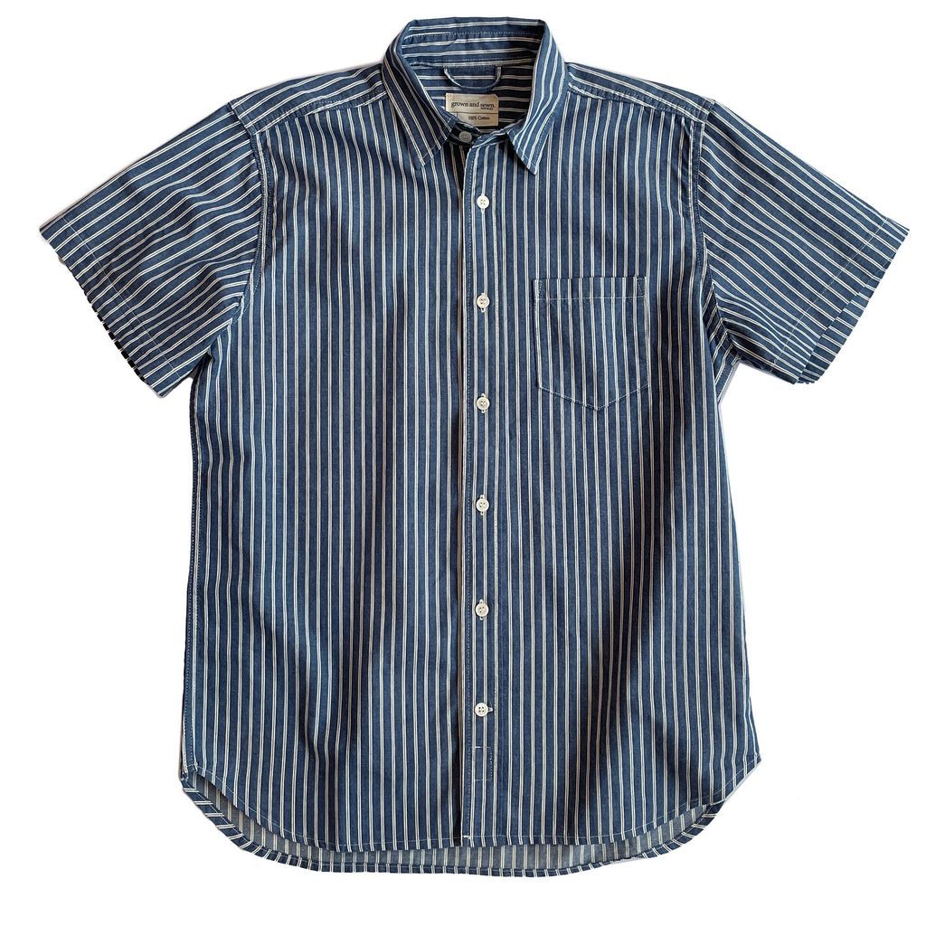 Men's Short Sleeve Dean - Blue Small grown and sewn.