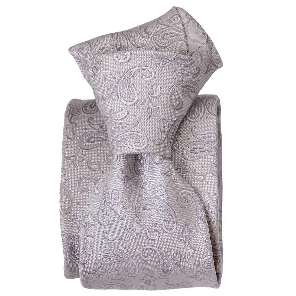 Men's Sambuco - Silver Silk Jacquard Tie One Size Elizabetta