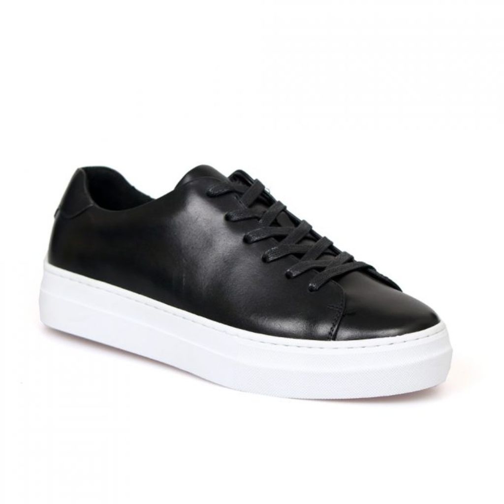Men's Leather Sneakers - Black 7 Uk DAVID WEJ