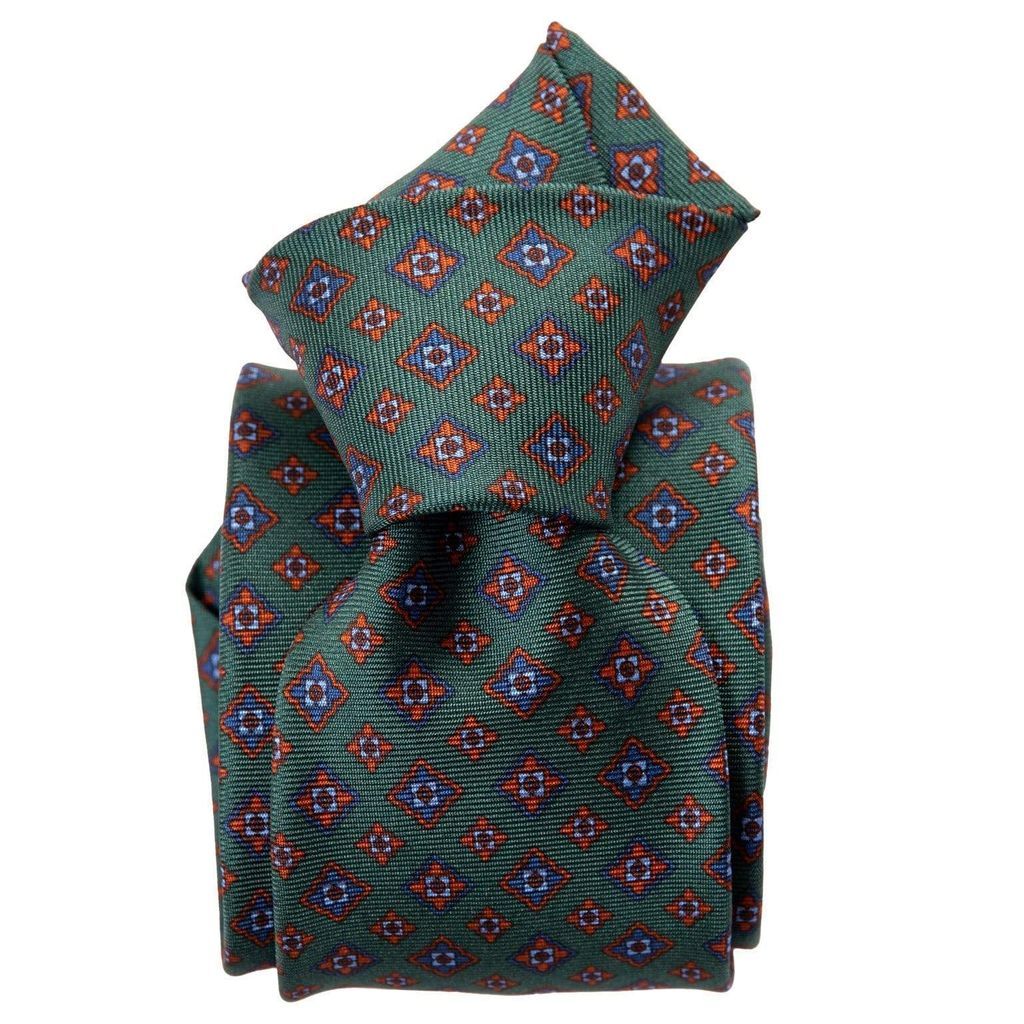 Men's Green Empoli - Printed Silk Tie - Forest One Size Elizabetta
