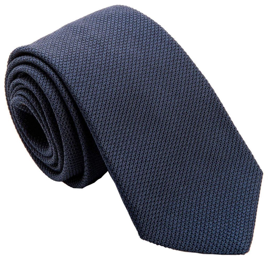 Men's Blue Marino Silk Grenadine Tie Xl One Size Elizabetta