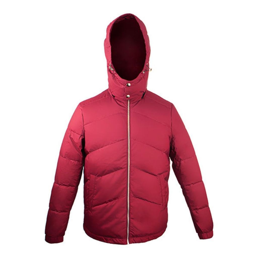 Men's Warrington Padded Jacket With Detachable Hood - Red Small DAVID WEJ
