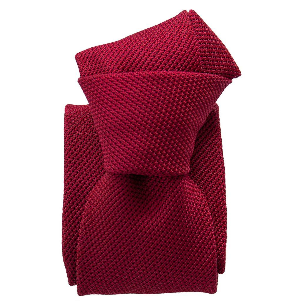 Men's Red Rosso Silk Grenadine Tie One Size Elizabetta