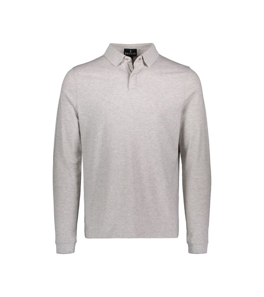 Men's The Perfect Polo - Long Sleeve - Grey Small Baobab