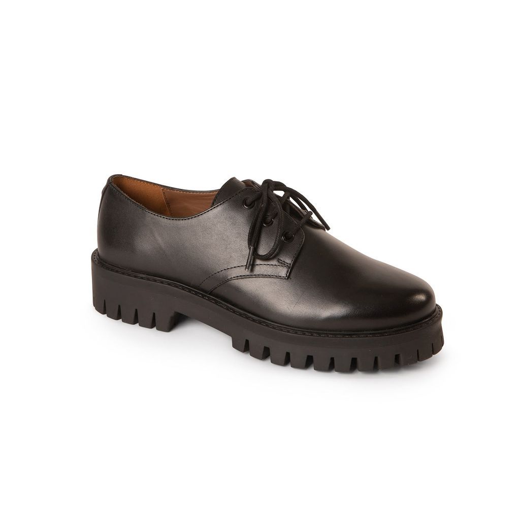 Men's Treat Black Leather Lace Up Shoe 9 Uk ASRA
