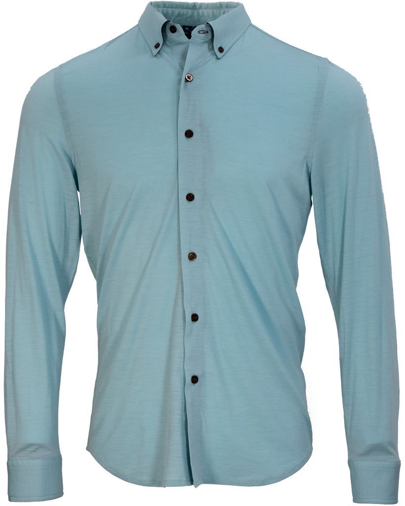 Men's Green / Blue Shawn Merino Shirt In Nile Small Lords of Harlech