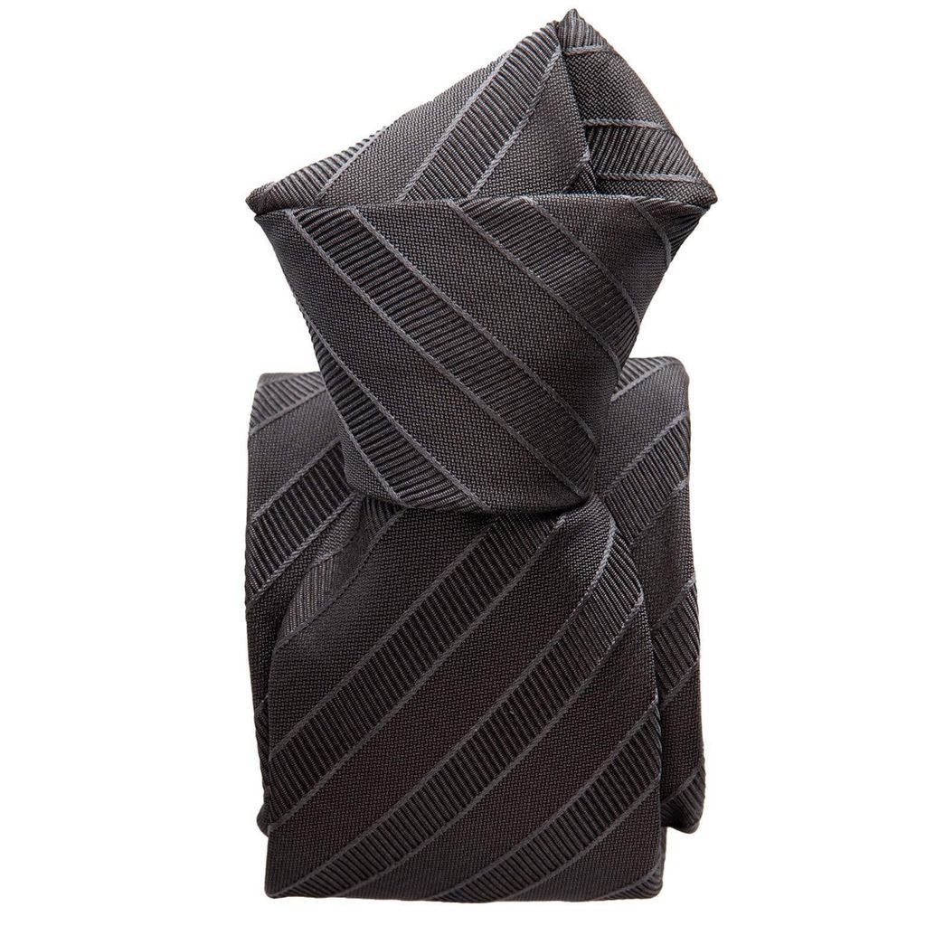 Men's Grey Ferrucci - Pewter Silk Jacquard Tie One Size Elizabetta