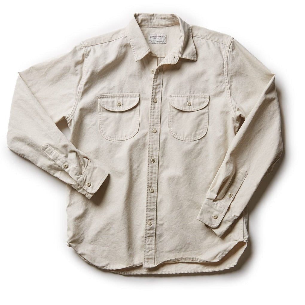 Men's Neutrals Walsh Work Shirt - 8 Oz. Canvas - Natural Small grown and sewn.