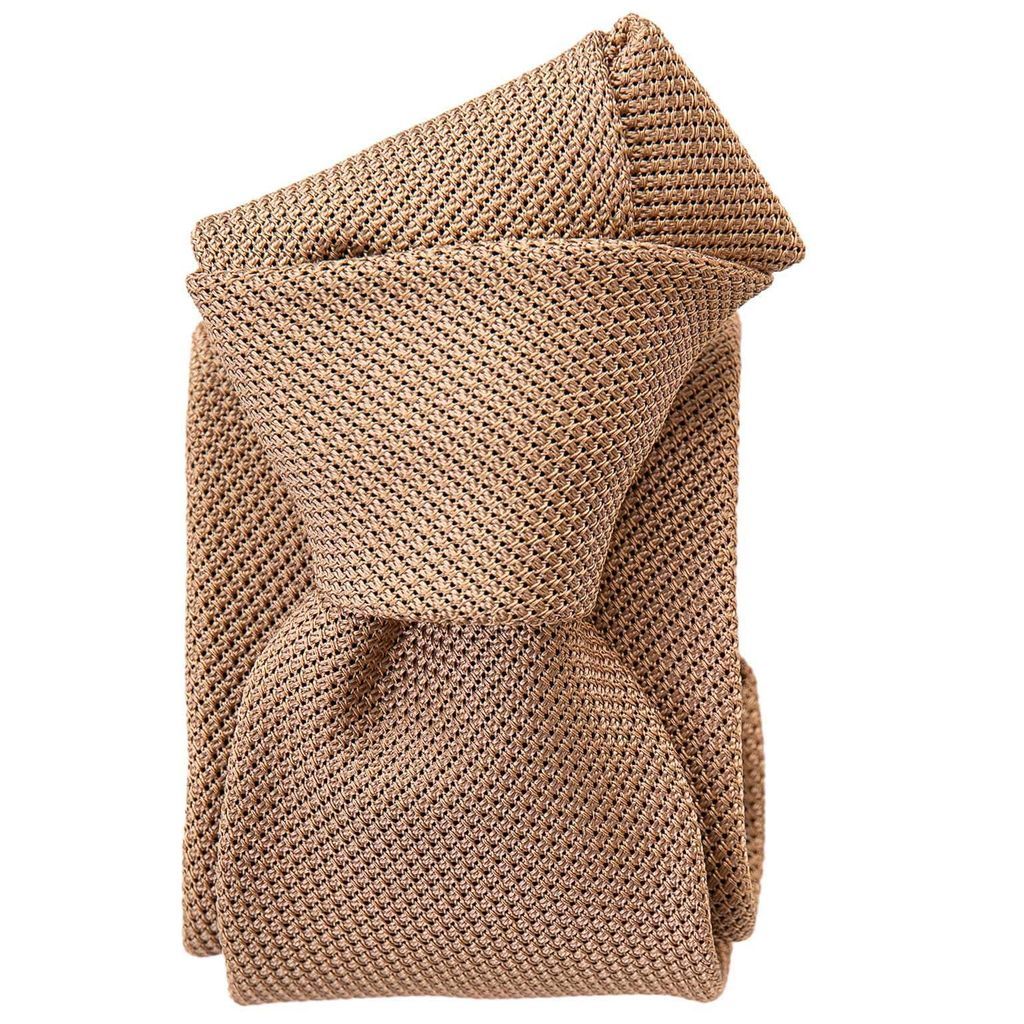 Men's Brown Camelo Silk Grenadine Tie One Size Elizabetta