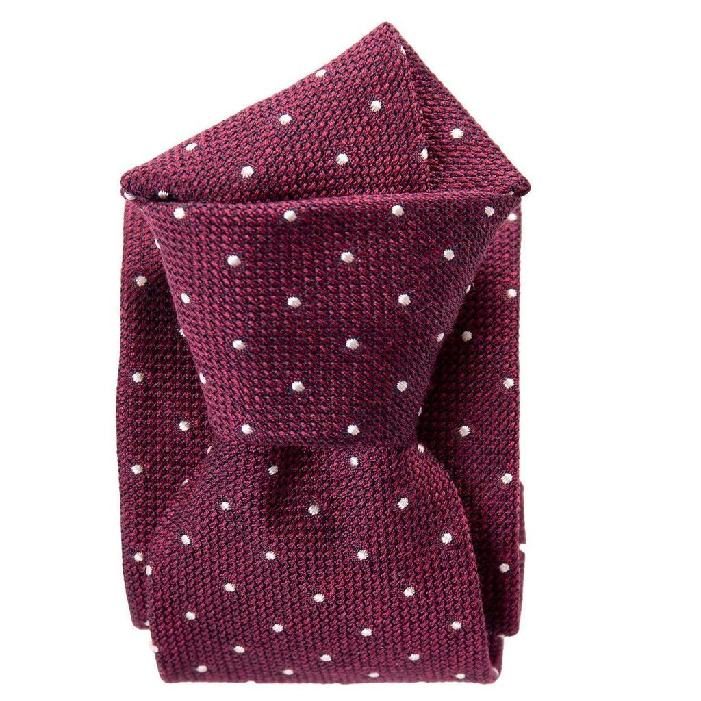 Men's Red Mattei - Silk Grenadine Tie - Burgundy One Size Elizabetta