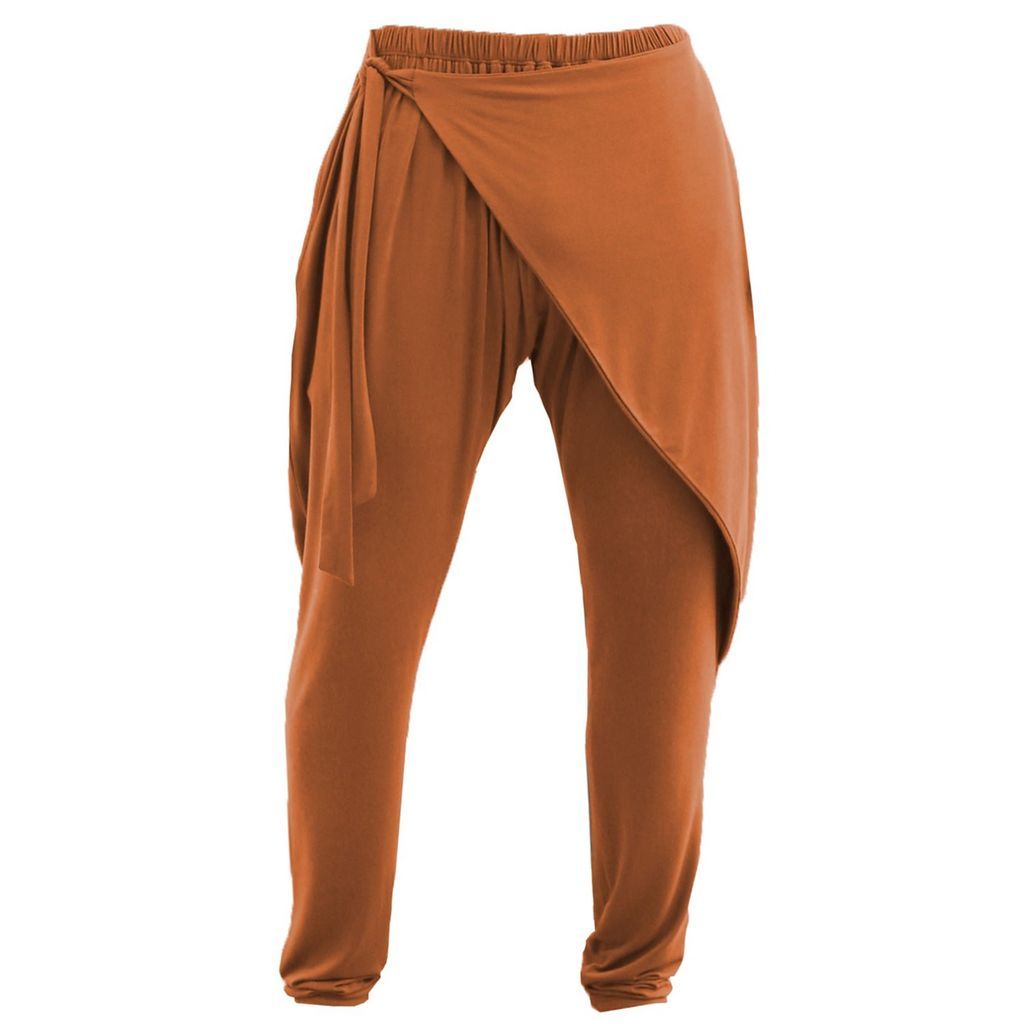 Men's Yellow / Orange Bamboo Wrap Pant Homme - Yellow & Orange Extra Small carlton jones