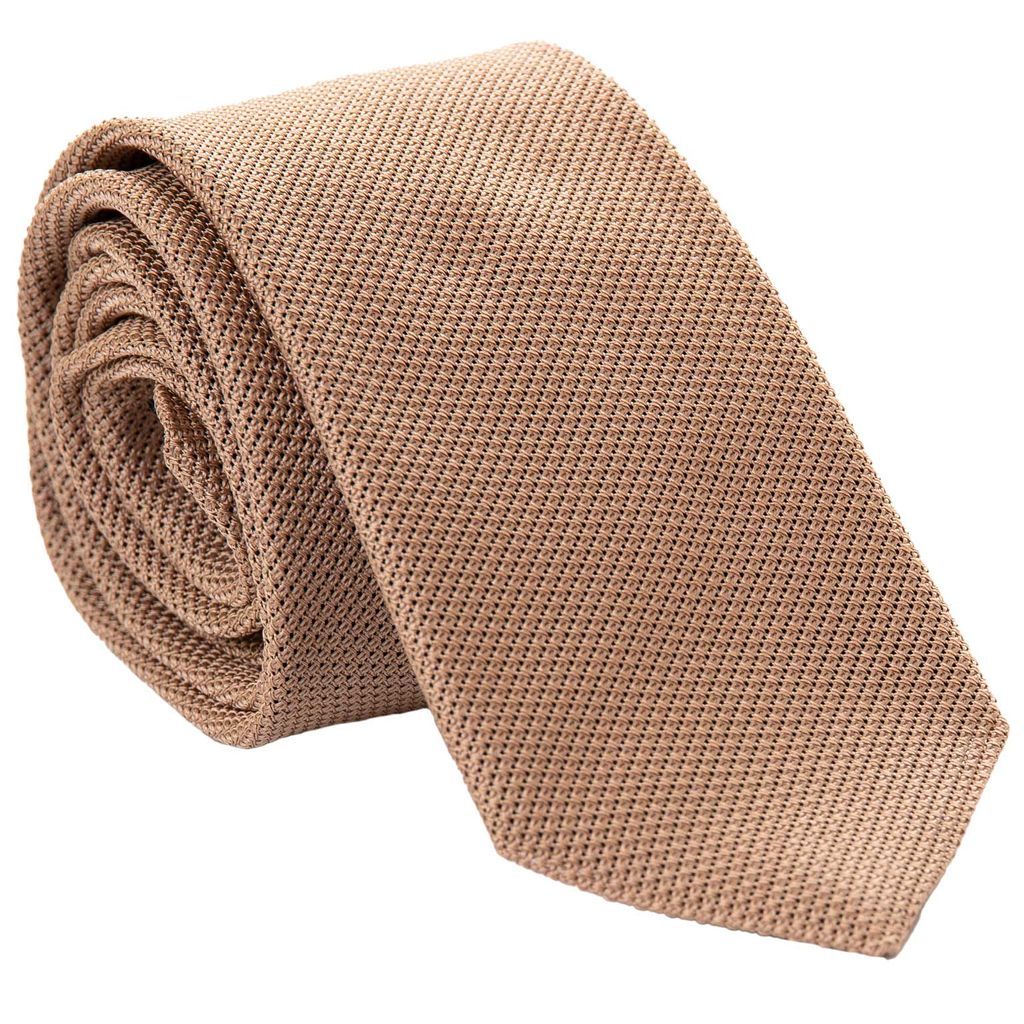 Men's Brown Camelo Silk Grenadine Tie - Xl One Size Elizabetta