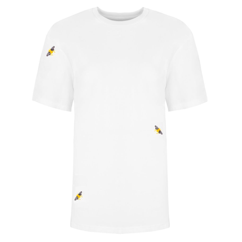 Yellow / Orange / White Bee Embroidered T-Shirt White Men Small INGMARSON