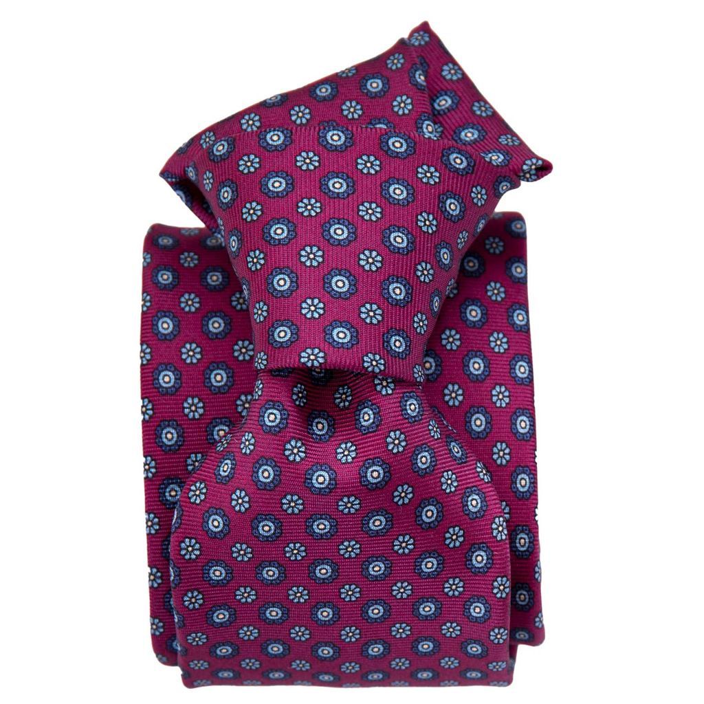 Men's Pink / Purple Siracusa - Printed Silk Tie - Magenta One Size Elizabetta
