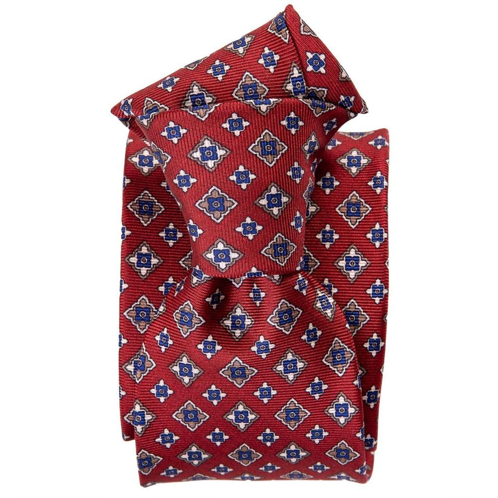 Men's Red Empoli - Printed Silk Tie - Garnet One Size Elizabetta