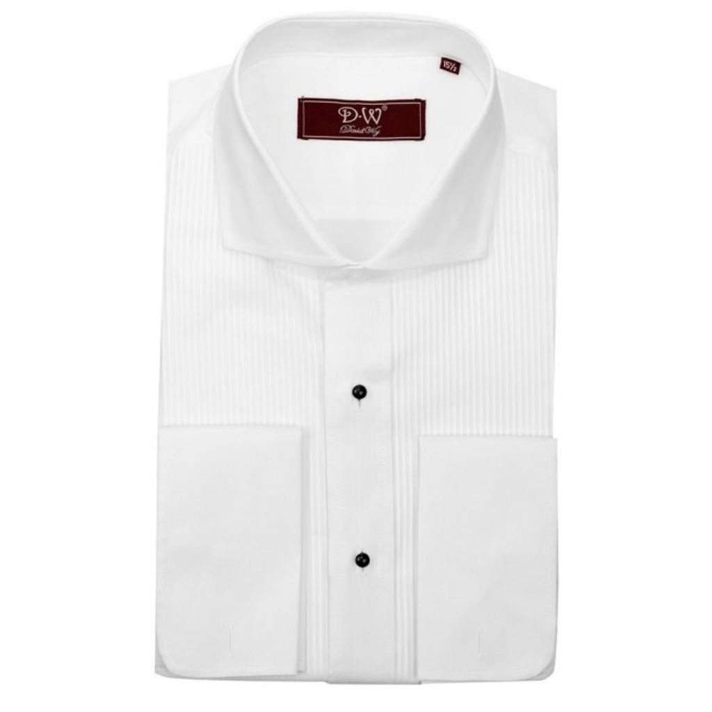 Men's Classic Collar Double Cuff Dress Shirt - White 15