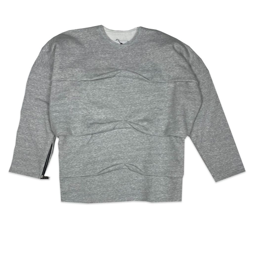 Men's Oversized Multi Fold Sweatshirt - Grey Small Karim Maher