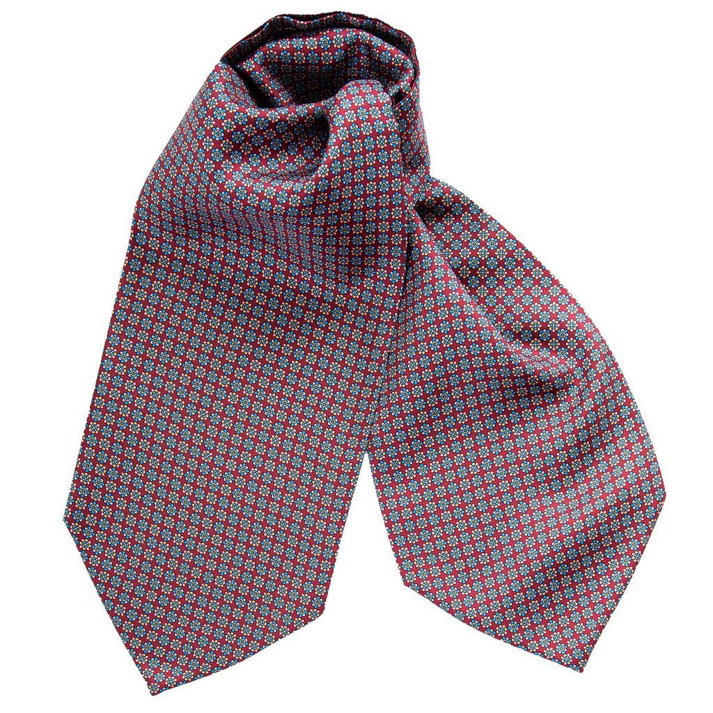 Men's Blue / Red Palermo - Merlot Silk Ascot Cravat Tie One Size Elizabetta