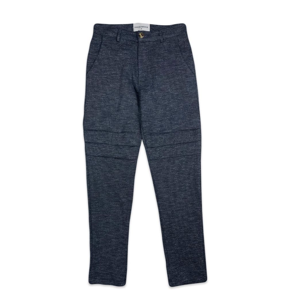 Men's Blue Navy Pleats Trousers Small Karim Maher