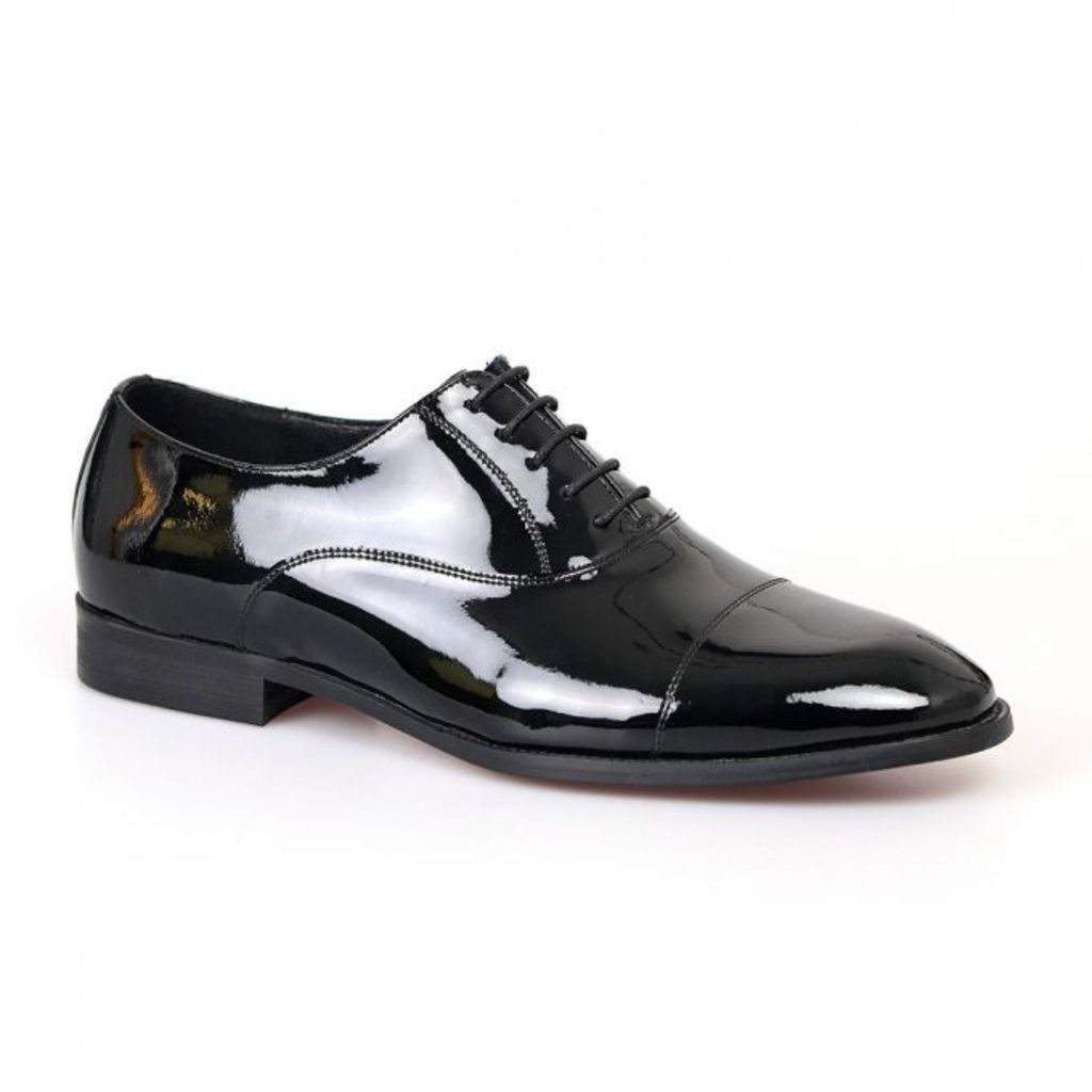 Men's Classic Formal Patent Leather Shoe- Black 10 Uk DAVID WEJ
