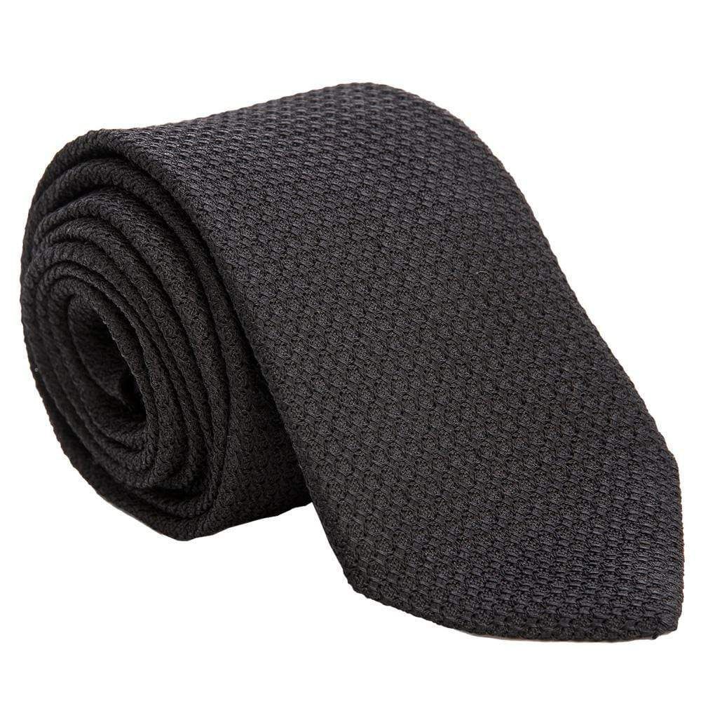 Men's Ducale - Silk Grenadine Tie - Black Xl One Size Elizabetta