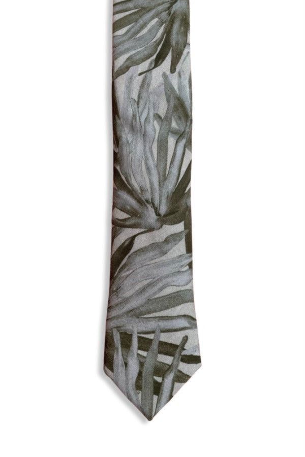 Men's Green Cotton Tie - Fan Palm Sage One Size Peggy and Finn