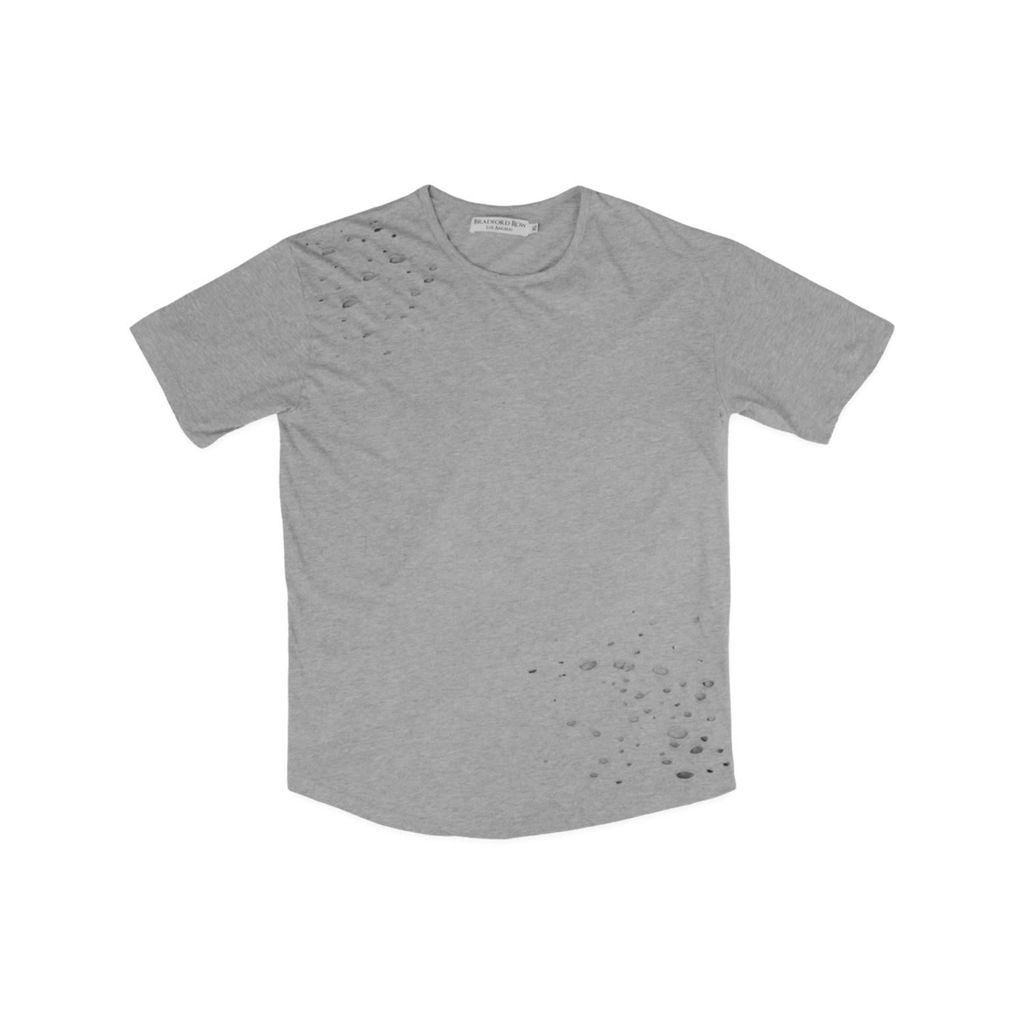Men's Grey Br Vitals Distressed Scoop T-Shirt Medium Bradford Row