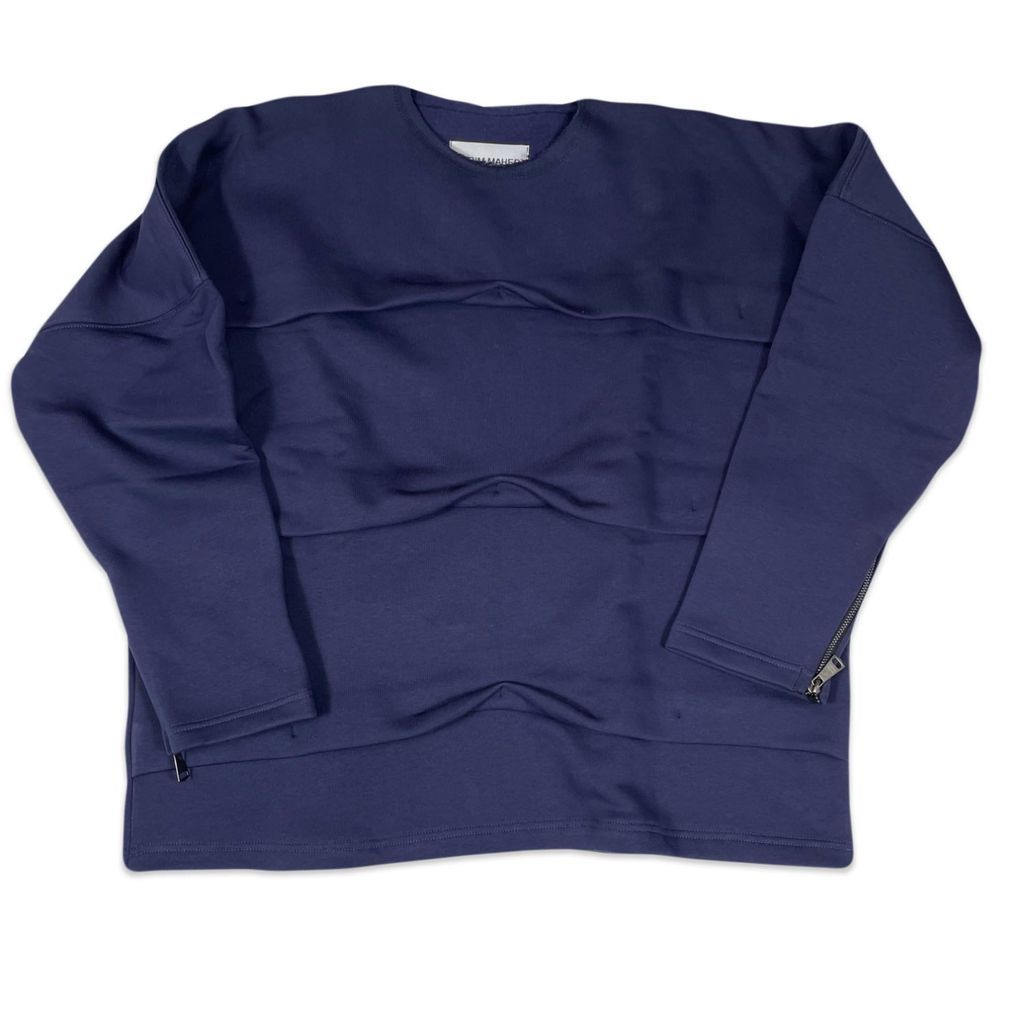 Men's Oversized Multi Fold Sweatshirt - Blue Small Karim Maher