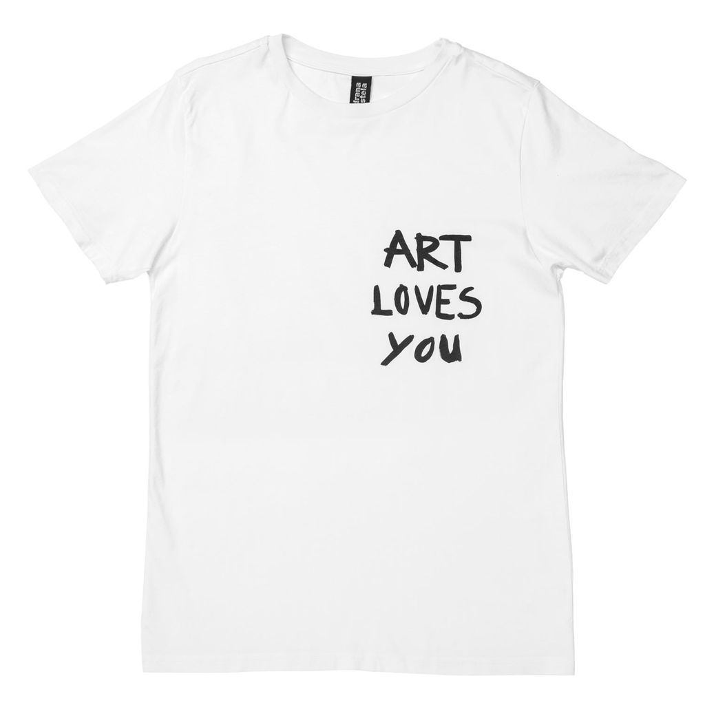 Men's White Art Loves You T-Shirt Medium Vedrana Mastela