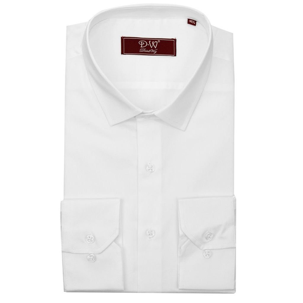 Men's Classic Collar Button Cuff Poplin Shirt - White 16