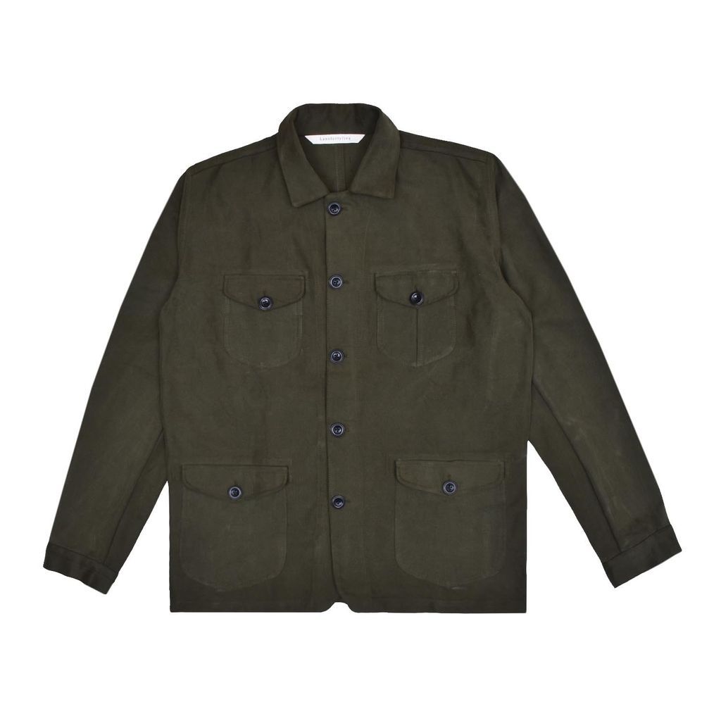 Green Sarge Men's Jacket - Dark Olive Moleskin Small LaneFortyfive