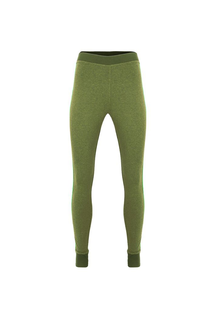 Men - High Waist Cotton Mélange Leggings I Casual Workout Pants - Greenery Green - Yvette Cool Mb2 Small Yvette LIBBY N'guyen Paris